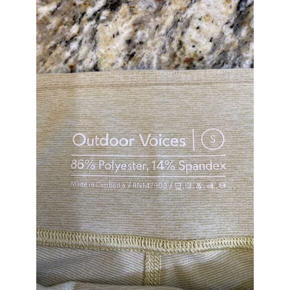 Outdoor Voices Leggings Women's Color Block Small Green Yellow Pull On - Picture 3 of 4